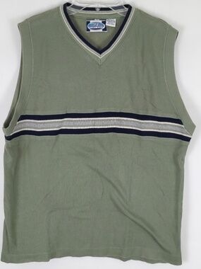 Vintage 90's Y2K Point Zero Sweater Vest Mens L Academia Academic Minimalist